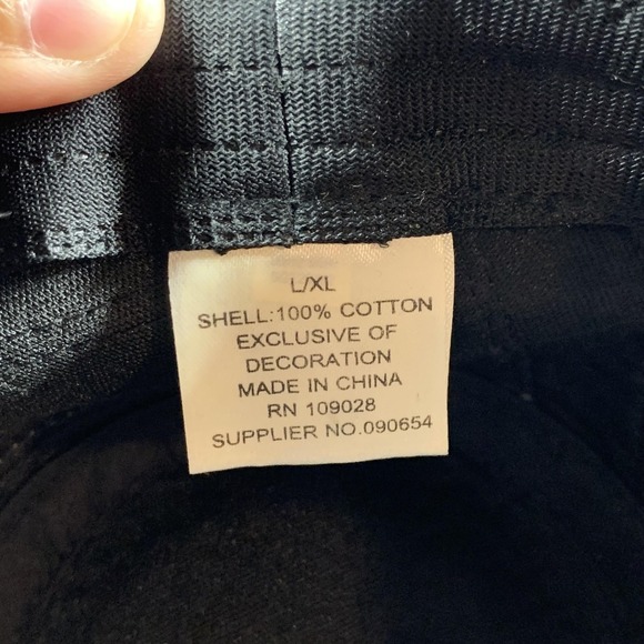 Fedora Hat Cotton Trilby Fitted Men L/XL Black Gray Pinstripe Faux Leather Band - Picture 11 of 13